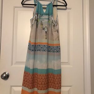 Dream Daily Anthropologie XS dress blue, coral